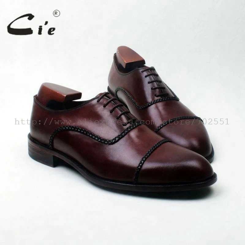 cap toe leather shoes