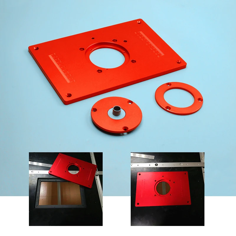 

Milling Plunge Router Table Insert Plate 200*300*10MM With Cover For DIY Woodworking Work Bench Aluminum Alloy Wood Tools