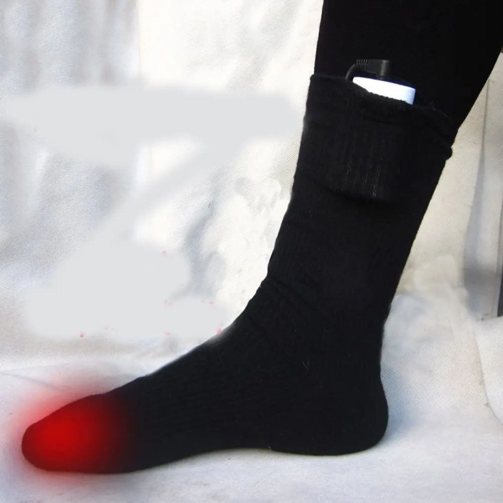 Winter Electric Heated Socks Black Rechargeable battery Health Electric Heating Warm Elastic Absorbent Socks