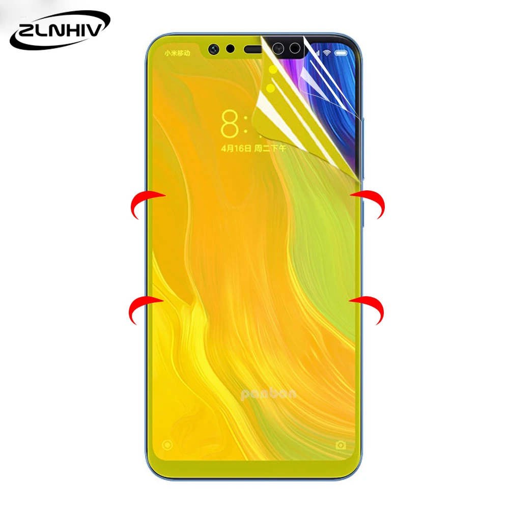 ZLNHIV soft full cover for xiaomi mi play hydrogel film mi a2 lite pocophone f1 Not Glass protective film phone screen protector