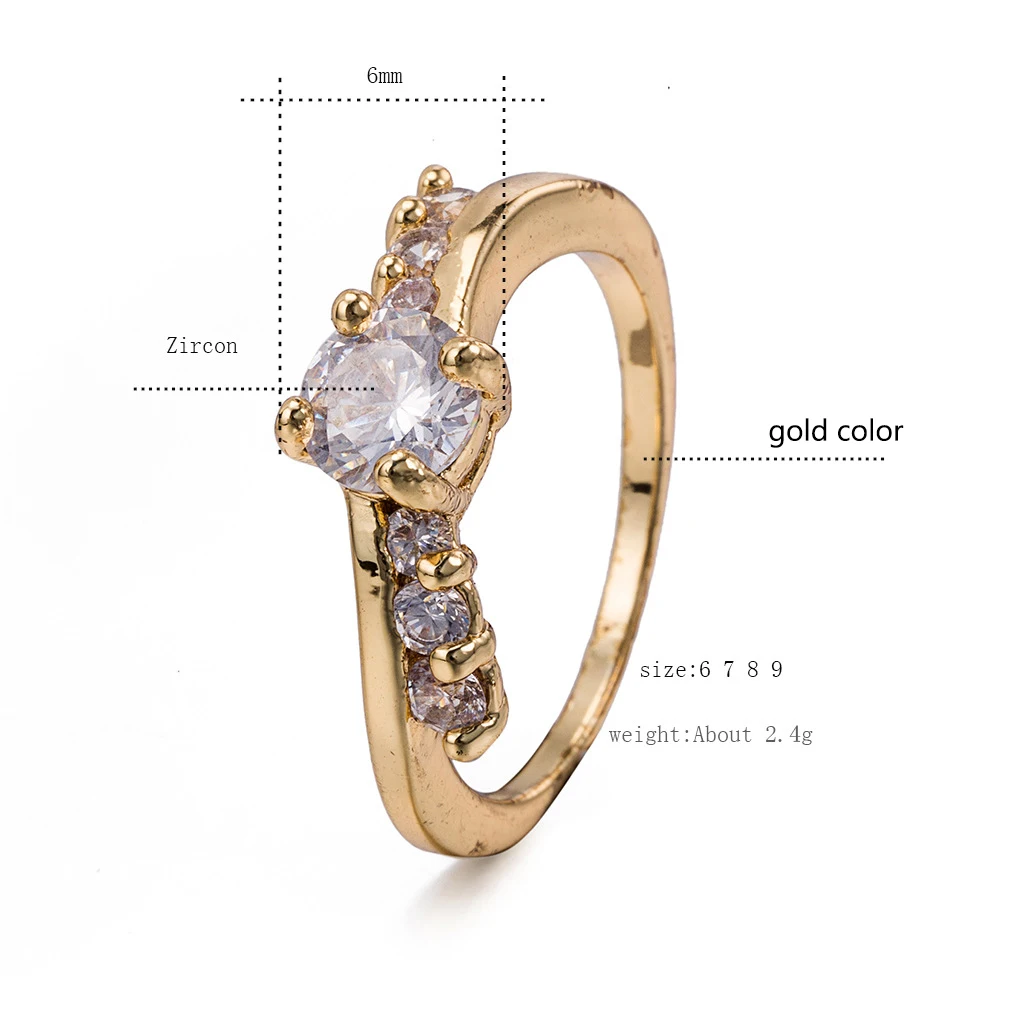 ZN сияющее темпераментное обручальное кольцо anillos mujer золотого цвета обручальное женское кольцо модные ювелирные аксессуары