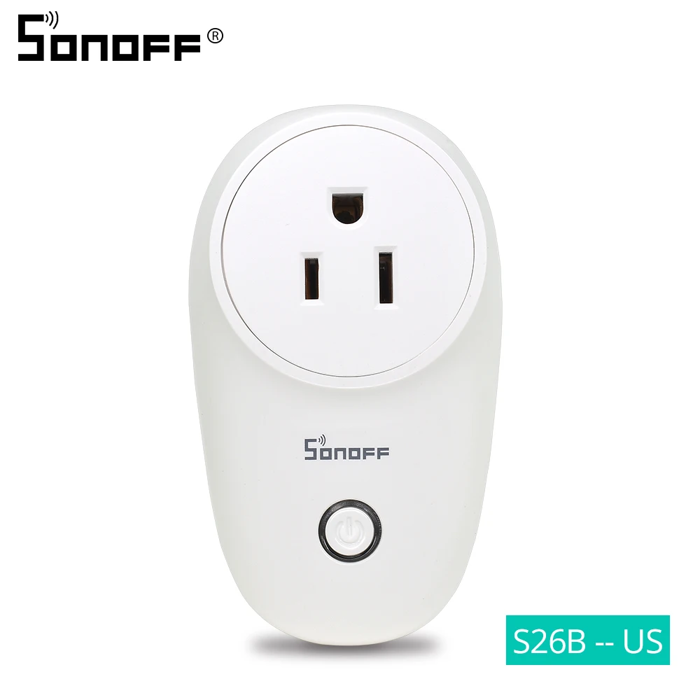 Sonoff S26 Беспроводная умная розетка CN/AU/EU/UK/US штекер Sonoff базовый Wifi переключатель умный дом розетки работают с Alexa Google - Комплект: US Plug