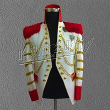 G-dargon мужские певцы bigbang сценическое шоу белый костюм куртка звезда Блейзер цепи Королевское Платье концертные костюмы free