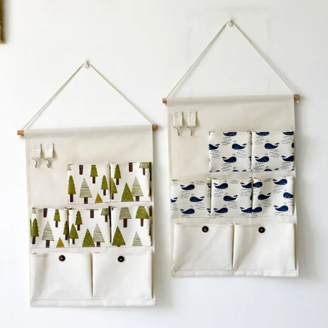 1 Unid Multicapa 7 Bolsillos Organizadores Colgantes Cocina Baño Pared