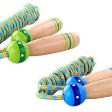 2 шт. натуральный деревянный хлопок Скакалка Дети Подростки PE физической подготовки команды спортивные активная игра