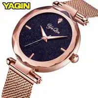 YAQIN brand sports women's watch stainless steel mesh belt fashion quartz watch lady Montre Femme watch women Relogio Feminino