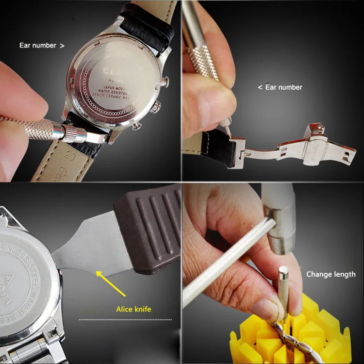 Часы инструменты открывающий инструмент для часов Remover Весна Бар Ремонт изогнутая отвертка часы Ремонт Tool Kit Инструменты для часовщика