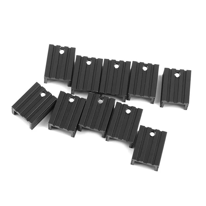 

NEW 10 Pcs Heatsink Heat Sink Radiator 20*15*10mm Small Radiator For TO-220 7805 Cooling Accessories Black U Type Cooler