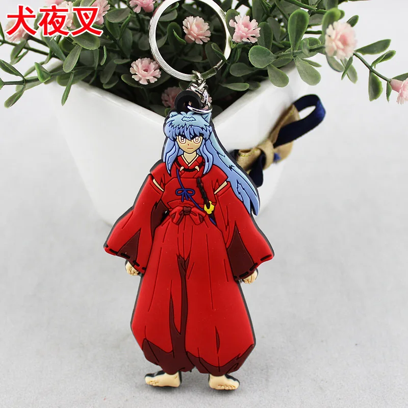 

2015 New Special Offer Rhodium Plated Men Llaveros Mujer Anime Inuyasha Pvc Keychain Key Ring Can Be Customized