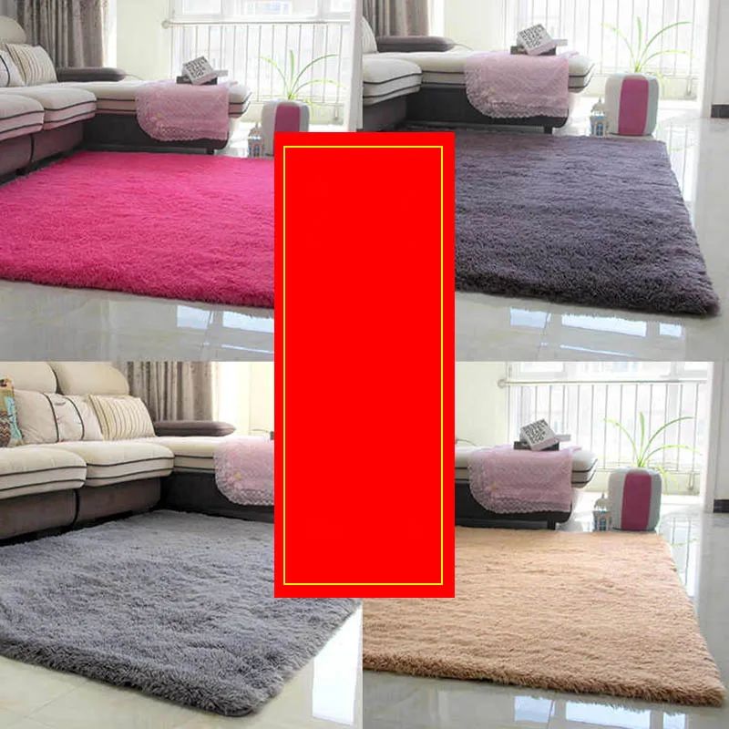 Antiskid soft Living Room Bedroom Rectangle Carpet Modern Kitchen Floor Doormat Custom Fluffy Thick Rug White Gray Red Green