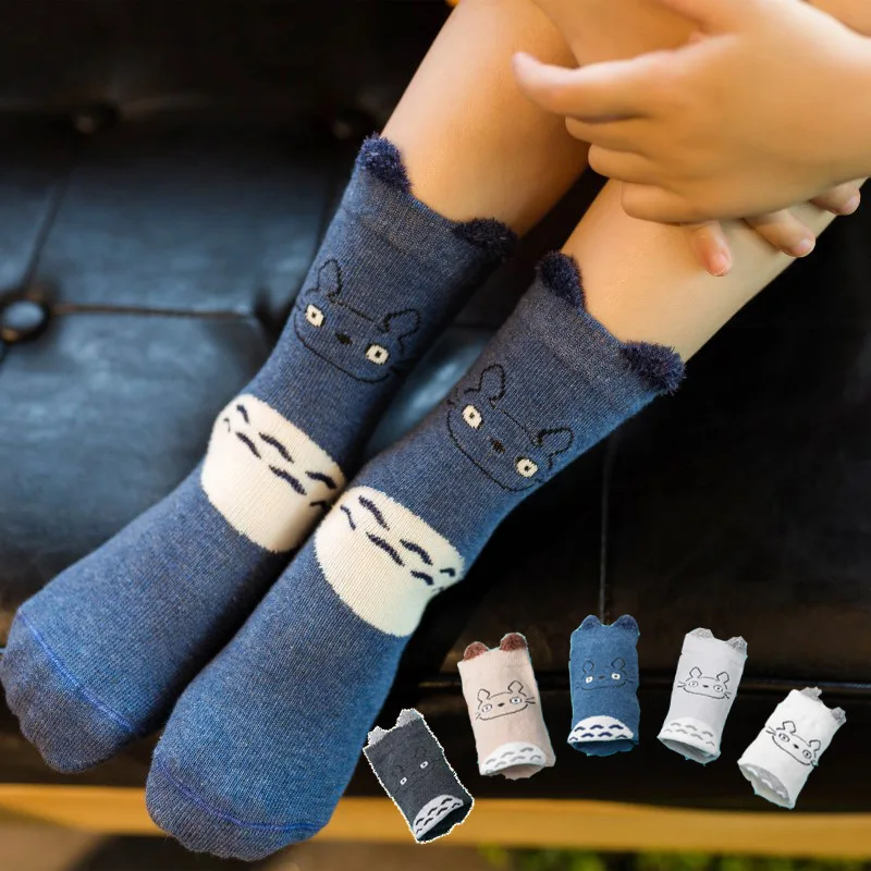 

2019 Spring & winter kids cotton socks 5 pairs/lot toddler children cartoon socks for boys baby girls cute long socks 1-10 years