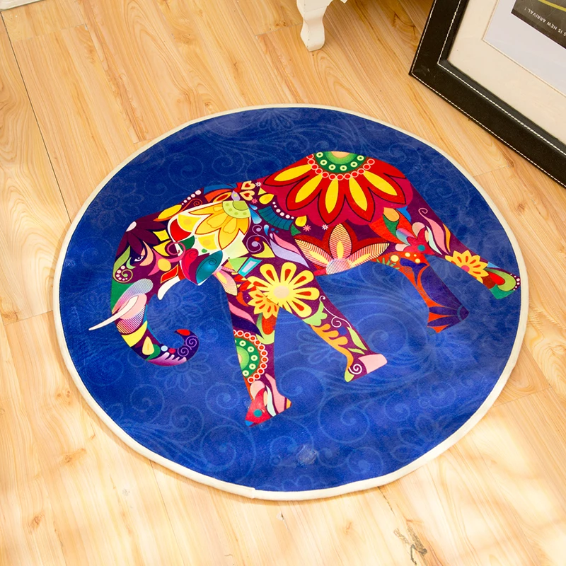 Free shipping novelty Gift Bohemia Ethnic elephant flower pattern round