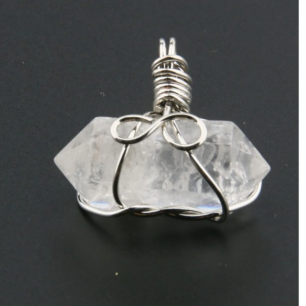 Натуральный белый кристалл камень Подвески DIY для ожерелья или ювелирных изделий 27*27*15 мм