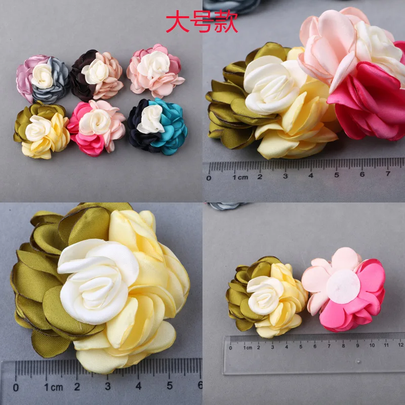 

20pcs/lot Fabric Chiffon Gardenia Flowers DIY Boutique Blossom Hair Flower Without Clips Girl Headband Accessories