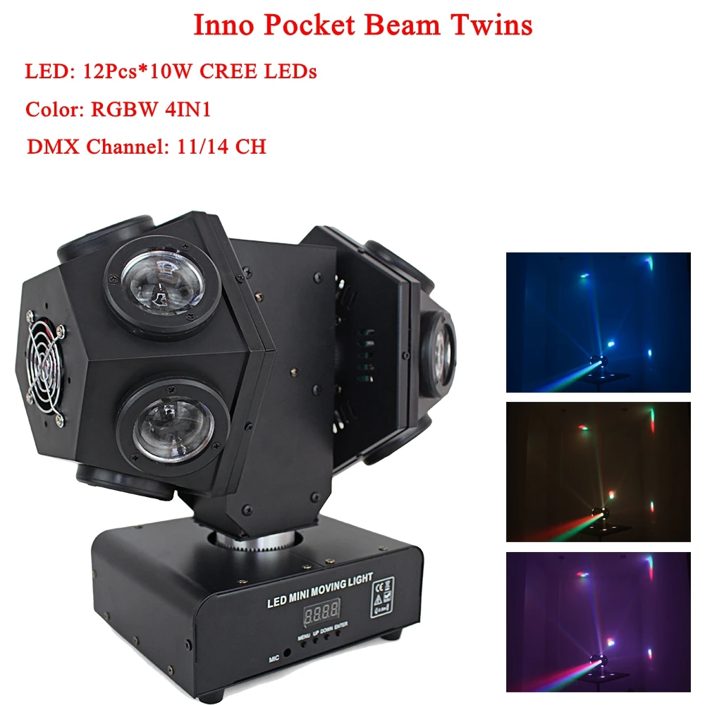 

HOT Sale Night light LED 12X10W Inno Pocket Beam Twins Stage Lights High Brightness 120W Led Moving Head Light DMX512