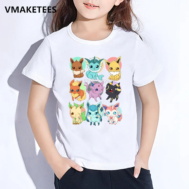 Детская летняя футболка для мальчиков и девочек детская футболка с принтом «Pokemon Go» Милая забавная одежда для малышей ooo5091