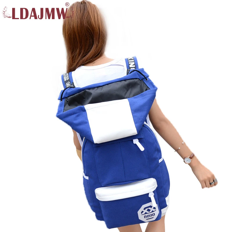 

LDAJMW Canvas with Hats Both Shoulders Package Backpack Student Package Men's Travel Bags Male Bag Backpack for Teenagers
