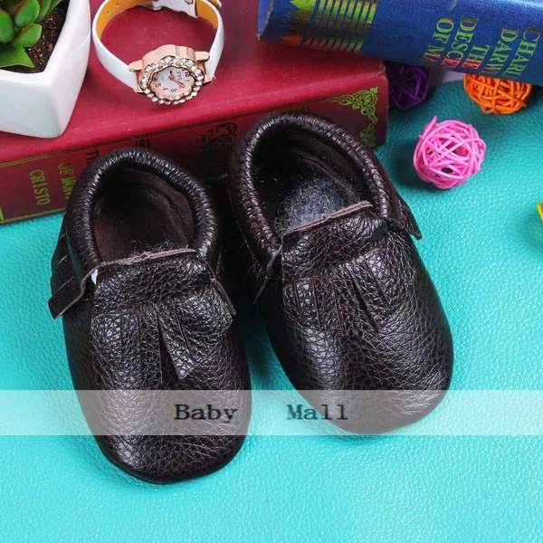 Cores de Couro Macio do Bebê Caminhantes da Criança do Bebê Genuíno Menino Sapatos Primeiros Mocassins Anti-deslizamento Infantil Franja 24 13 High Quality Mamãe e Bebê