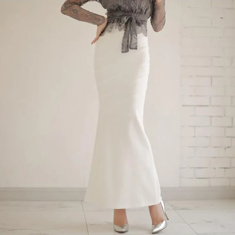 Free Shipping 2021 New Elegant ol Long Maxi Skirt Slim Hip Fish Tail Skirt For Women Mermaid Style Sexy Summer Black Skirts S-L