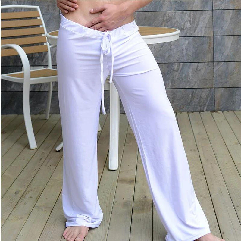 Pijama Hombre, Мужские пижамные штаны, повседневные свободные мужские атласные шелковые домашние штаны, мужские Пижамные штаны, вискозные домашние штаны, сексуальное ночное белье