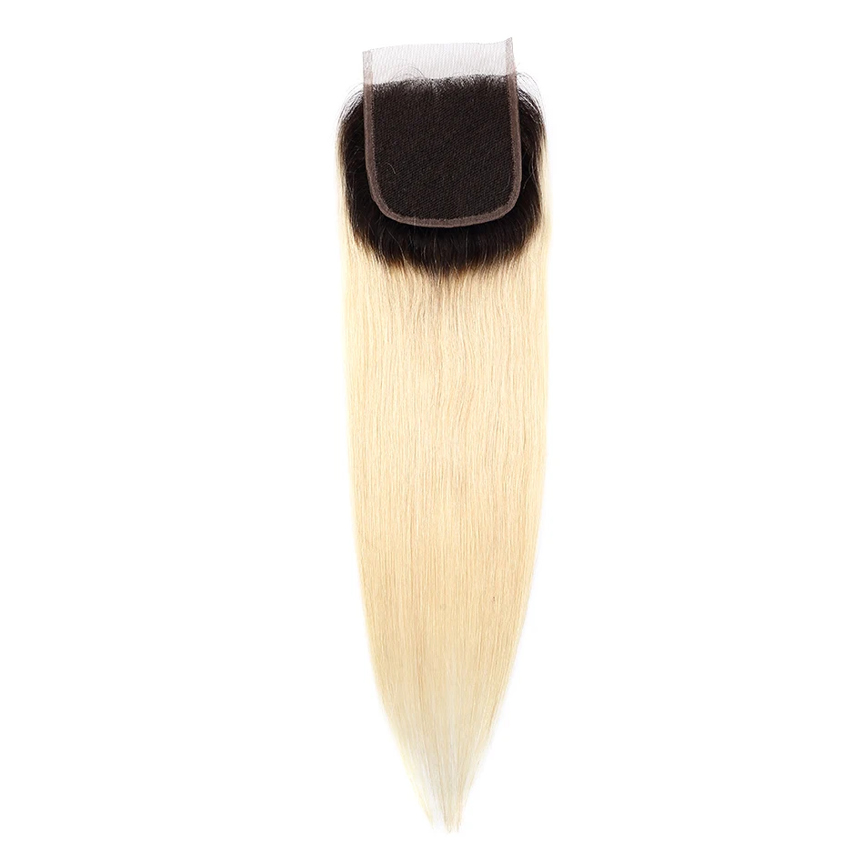

T1B/613 Blonde Transparent Lace Closure Frontal Free Part Straight Brazilian Human Hair Weave Bundles Remy Hair Extension