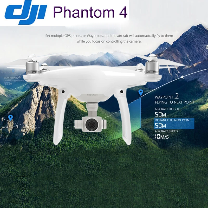 DJI Phantom 4 Drone Quadcopter RC Helicopter Multicopter 4K Camera Professional Follow me
