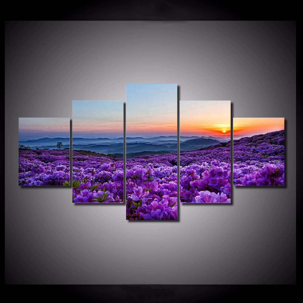 

HD canvas printed Flower Field 5 Pieces/set Wall Art Paiting Canvas Paints Home Decor Printed Painting Wall Art Picture