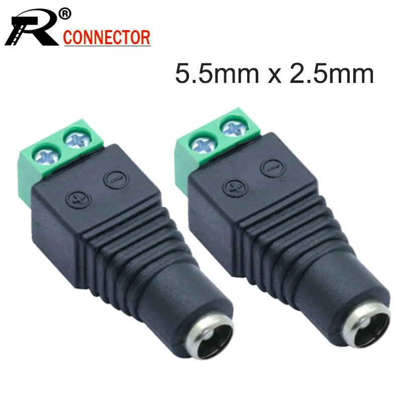 10pcs/lot 5.5mmx2.5mm Female DC Power Jack Connector for CCTV Cameras