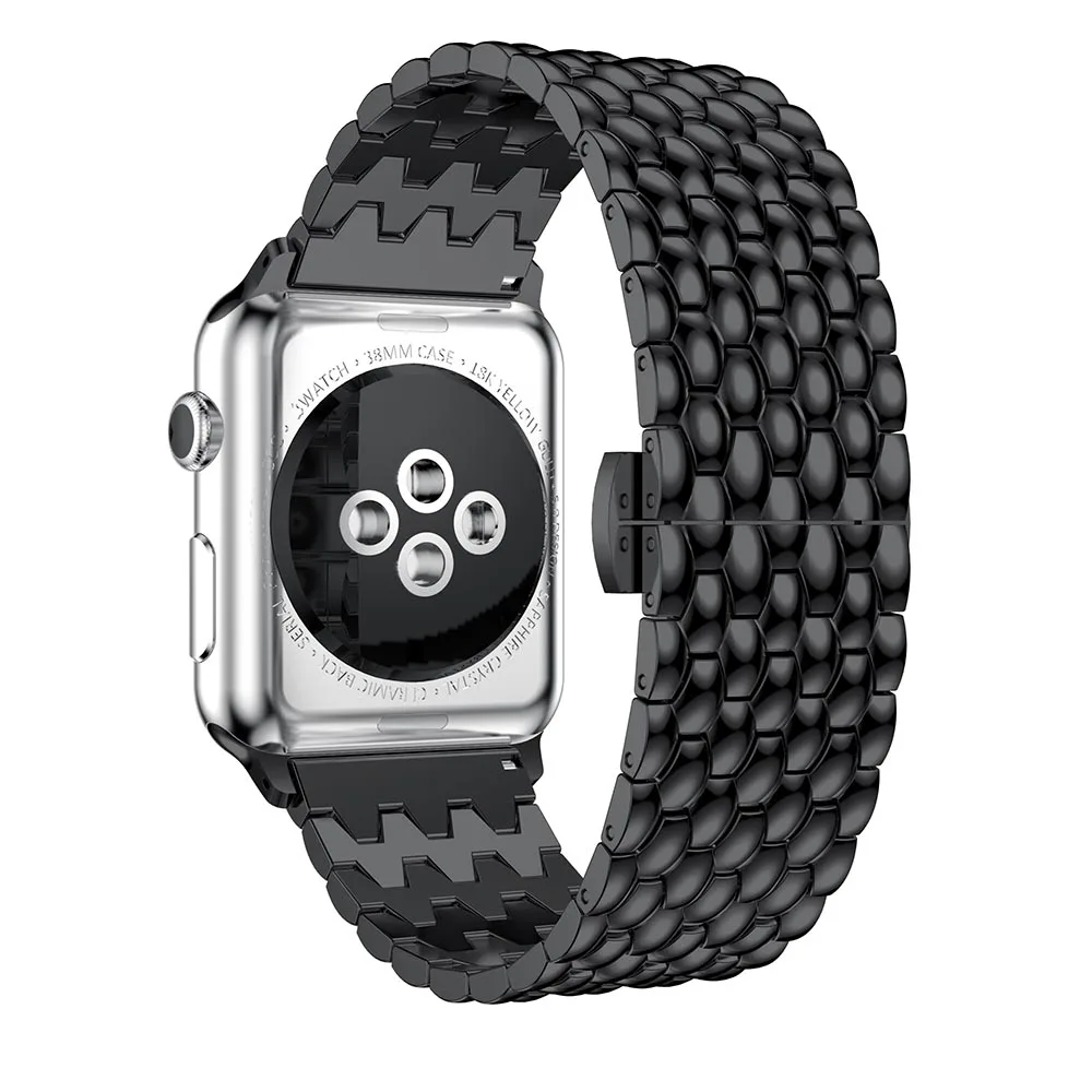 Металлический деловой ремешок для часов Apple watch 40 мм 44 38 42 iWatch series 1 2 3 4 браслет из