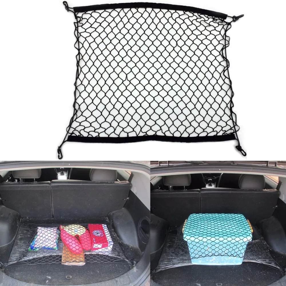 Elastic Car Mesh Cargo Net with 4 Plastic Hooks Automobile Trunk