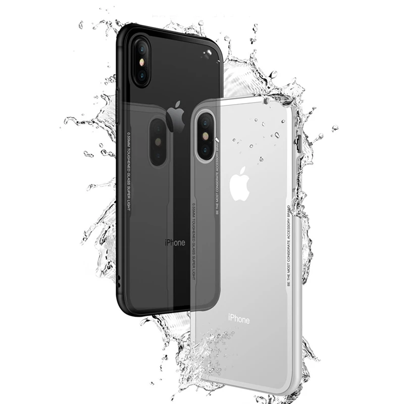 Роскошный стеклянный чехол для iPhone X IX 10 8 7 6 s Plus мягкий ТПУ прозрачный защитный