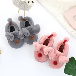 Детская зимняя обувь теплая сумка с родителем-ребенком хлопковые тапочки маленькая Мышка для маленьких мальчиков и девочек хлопковая