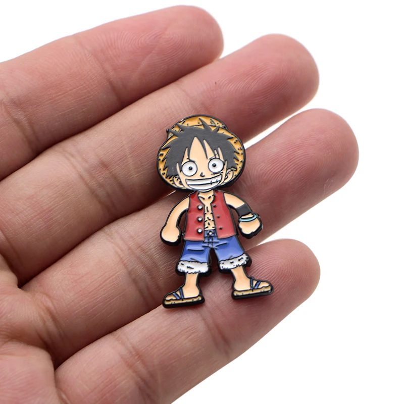 P3644 Dongmanli Аниме one piece Luffy Art металлические эмалированные булавки и броши для женщин и мужчин, ювелирные изделия на футболке, значок на лацкане, подарки