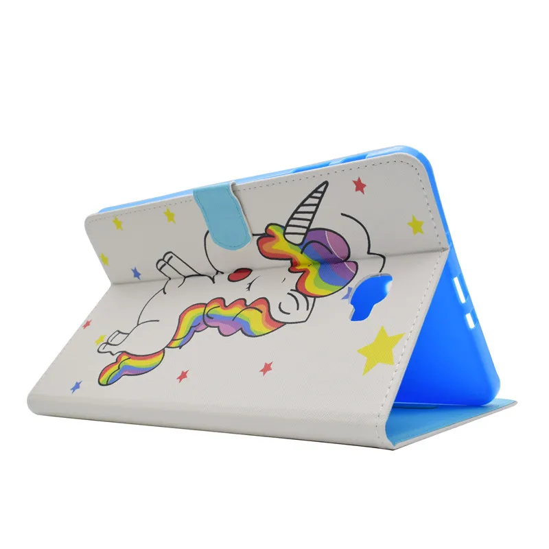 Wekays Cute Cartoon Unicorn Leather Stand Fundas Case For Samsung Galaxy Tab A 2016 10.1