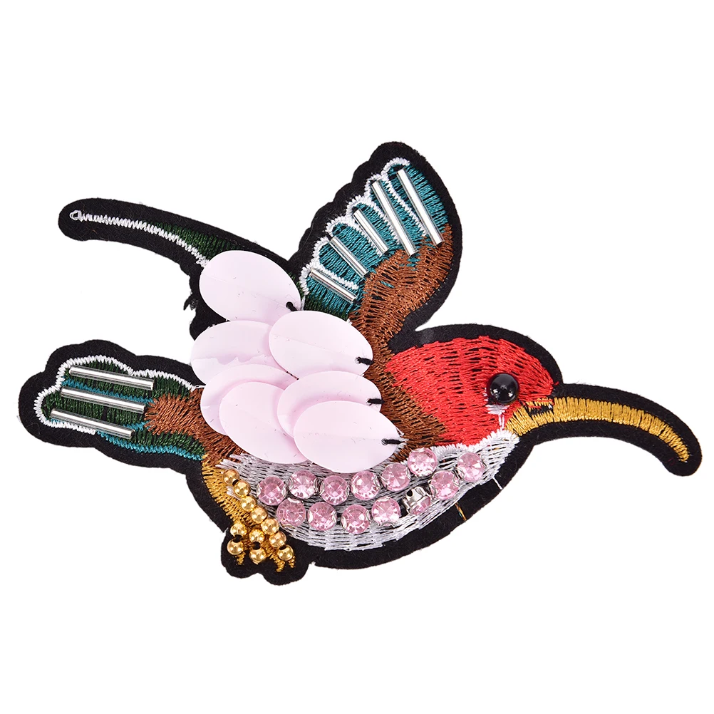 

Rhinestone Beaded Sequined Bird Patch for Clothes Sewing on Applique for Jackets Jeans Bags Shoes Beading Sequins Applique