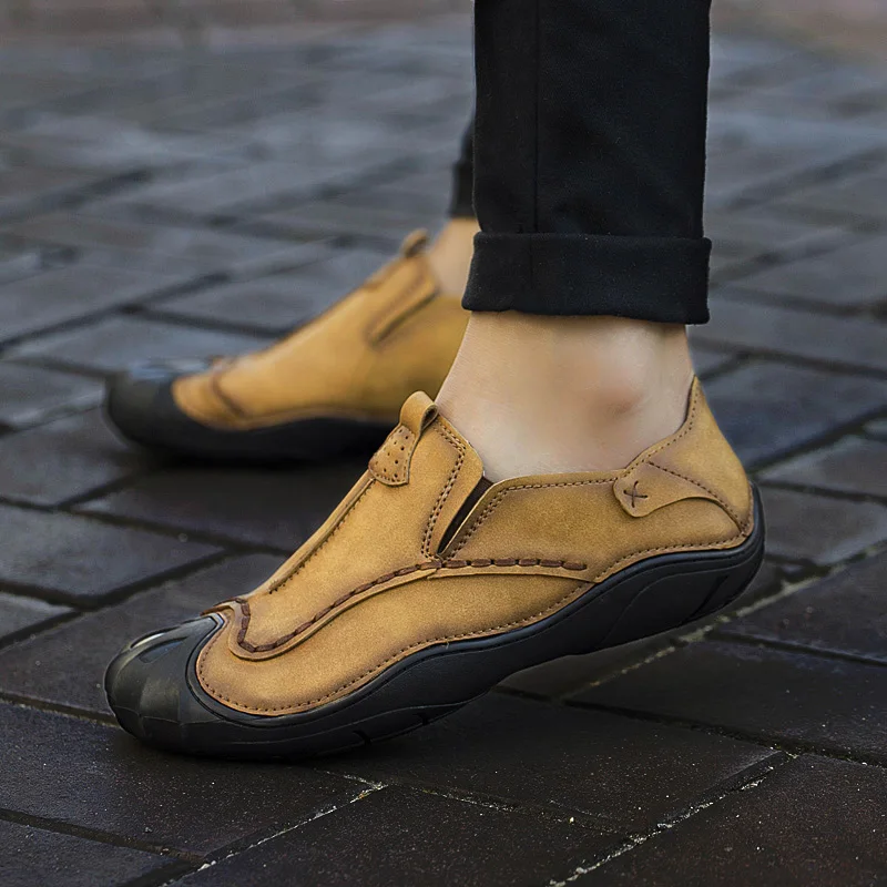 

Genuine Leather men Shoes fashion outdoor slip on Casual Shoes Male Flats slip on Man Footwear Spring autumn Male Shoes k3