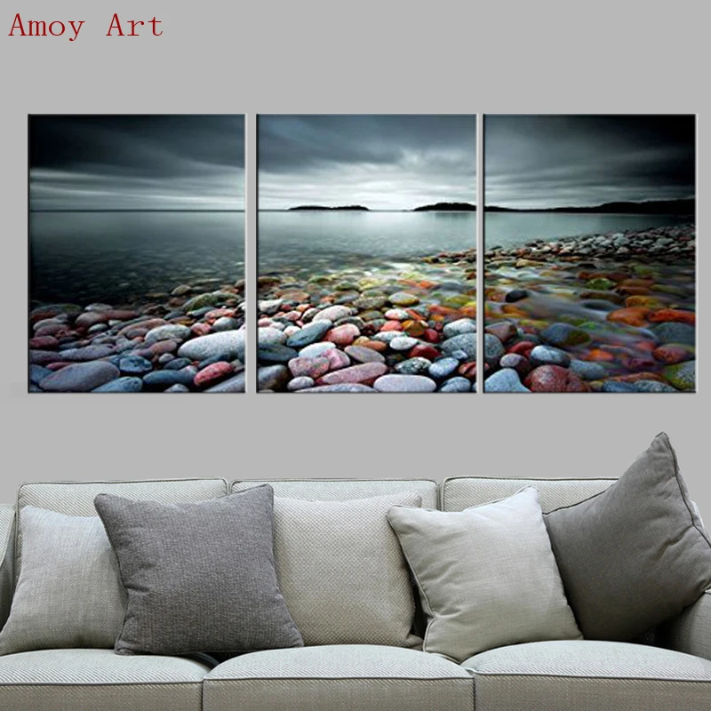 

Sea Sunset Colorful Stones Wall Painting Canvas Painting Home Decoration Pictures Wall Pictures For Living Room Modular Pictures