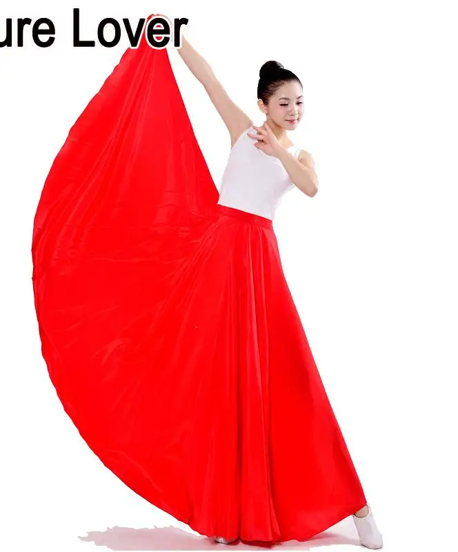 FEECOLOR танец фламенко юбка испанский Танцы костюмы для сцены для женщин vestido фламенко 360 градусов TF001 - Цвет: red