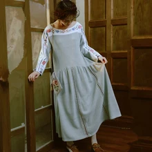 Линетт's chinoisery весна осень для женщин Винтаж Mori девушки трикотажные платья с вышивкой