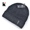 Mens skullies designer hats bonnet winter beanie knitted wool hat plus velvet skullies Thicker mask Fringe beanies for men ► Photo 1/5