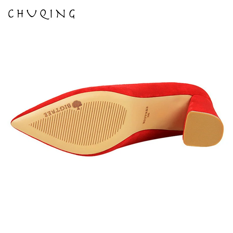  CHUQING Simple Thick with High-heeled Professional OL Was Thin Women's Shoes High-heeled Shoes