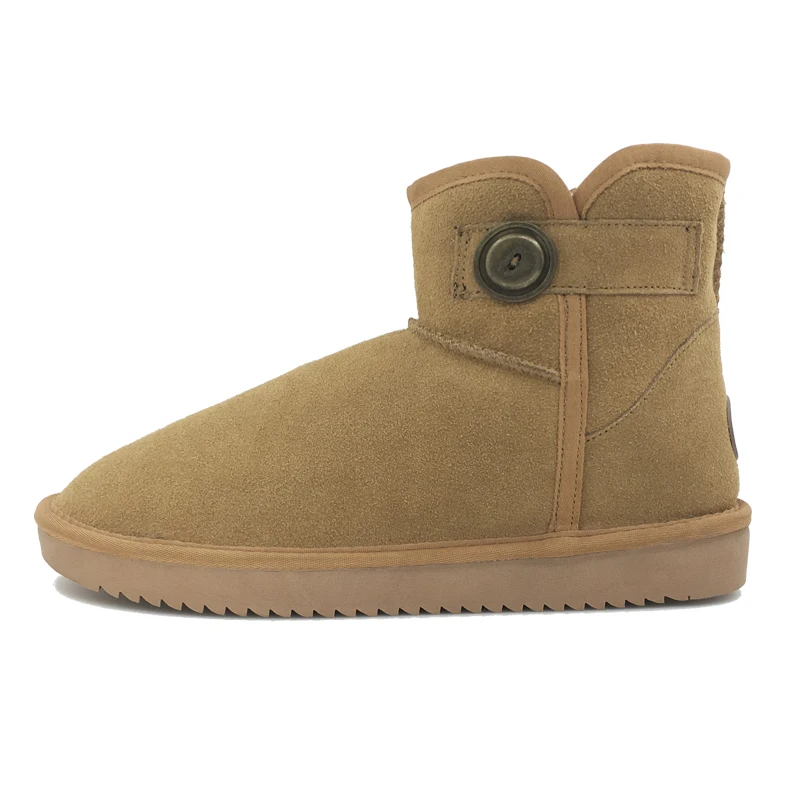 2018 D'hiver Non chestnut Velours Hommes Neige Plus slip Une Peau gray Coton En Cuir Bottes Black chocolate Chaussures Véritable Mouton Fourrure Couple Chaud Xdxugg De 4wrU4q7