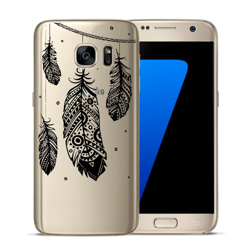 Мягкий чехол из ТПУ с цветочным кружевом и мандалой для Samsung Galaxy S5 Mini S6 S7 Edge S8 S9 S10