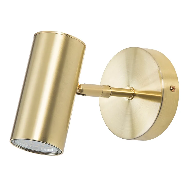 

Simple Nordic Bedroom Bedside Full Copper Wall Lamp Modern Simple Light Luxury Style Mirror Headlamp Hallway Wall Lamp
