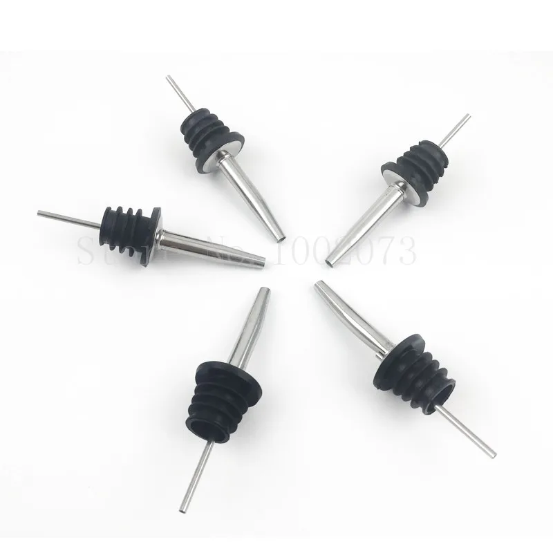 

Stainless steel Olive Wine Oil Pourer Dispenser Spout Glass Bottle Pourer Flow Bottle Spirit Nip Pour Shot 5pcs/lot