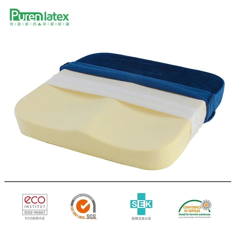 PurenLatex 40*40*6 Thick Memory Foam Chair Cushion Office Car Seat Pad Slow Rebound Hips Pillow