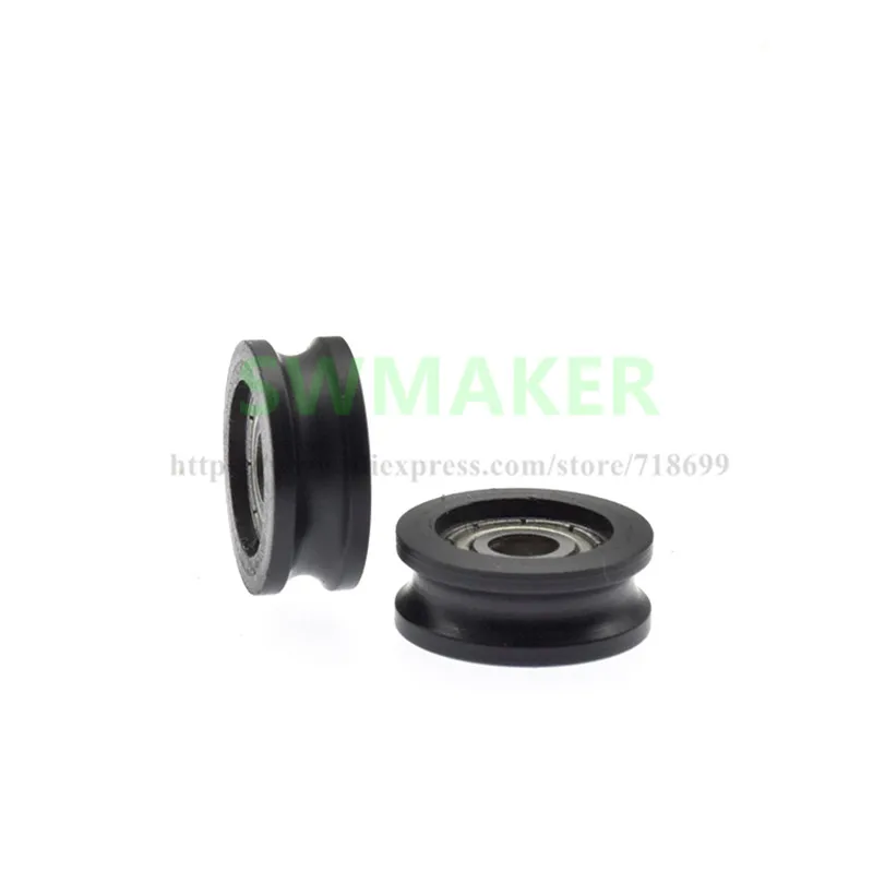 

1pcs 4*15*6cm Small pulley groove U-shaped groove wheel 604zz wrapped bearing pulley nylon/pom polyformaldehyde