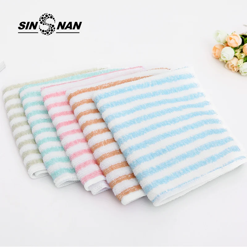 

SINSNAN 1PC Microfiber Washing Windows Kitchen Towel Superabsorbent Dishcloth Towels Glass/Floor/Car Bowl Cloth Color Strip Rags