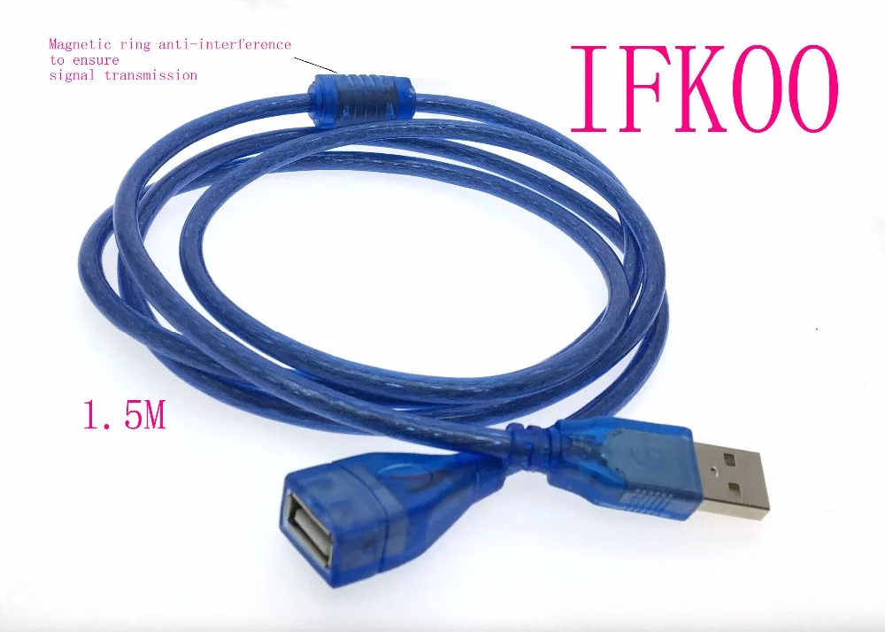 Pure-copper-transparent-blue-USB-extension-cable-1-5M-10M-USB-male-to-female-A-F