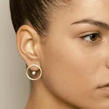 KISSWIFE, простой дизайн, элегантные хрустальные стразы, Круглый Круг, серьги-гвоздики, кристалл,, женская мода, ювелирное изделие